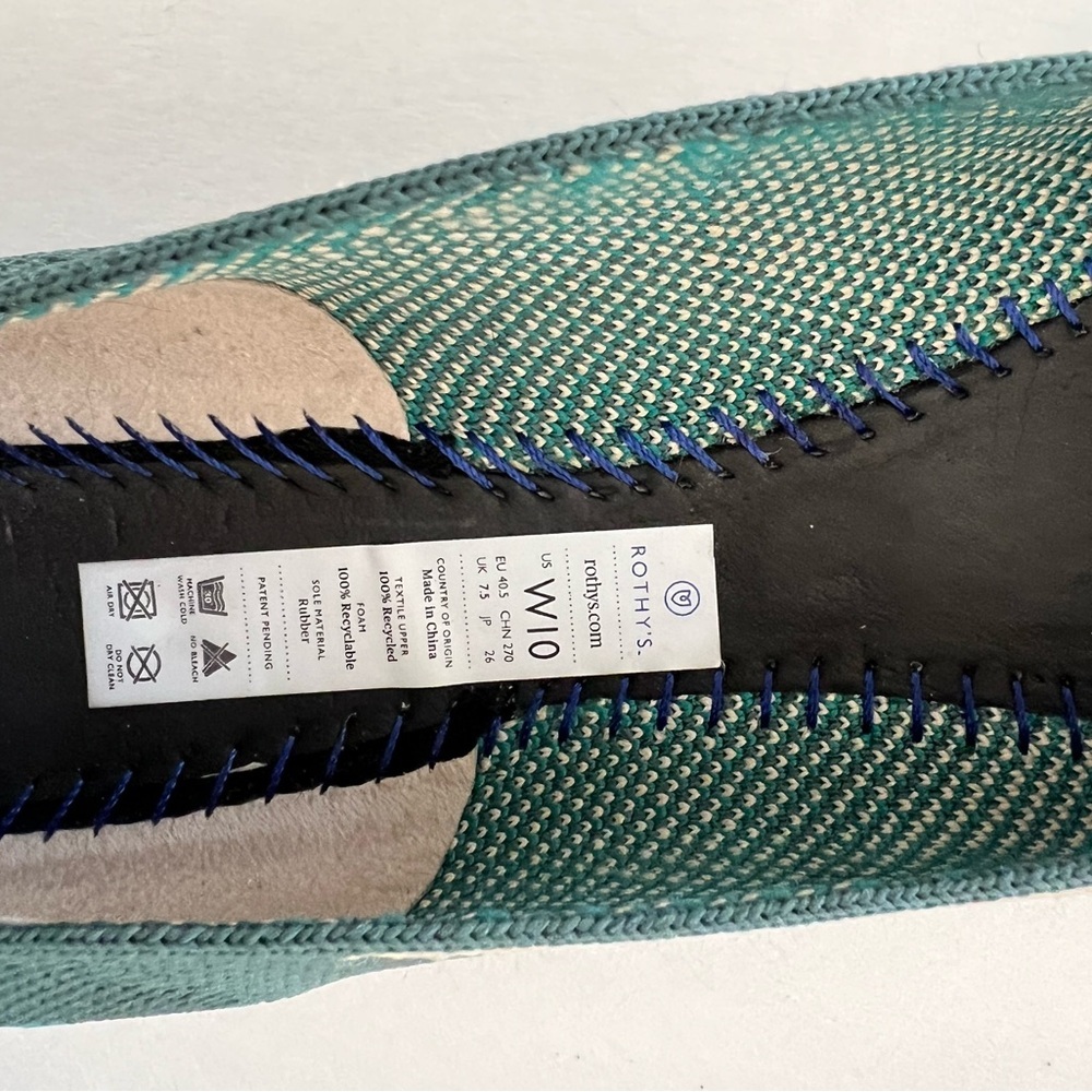 Rothy's the pointe Moroccan green rare patterned flats. - Picture 9 of 9